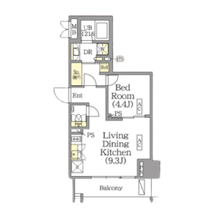 1ldkの間取りの画像