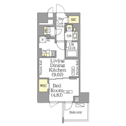 1ldkの間取りの画像
