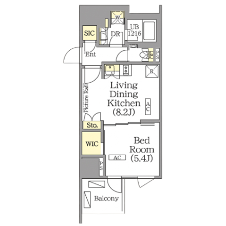 1ldkの間取りの画像