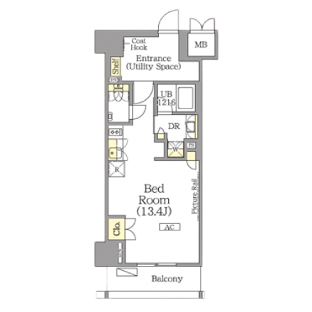 1rの間取りの画像