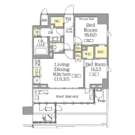 2ldkの間取りの画像